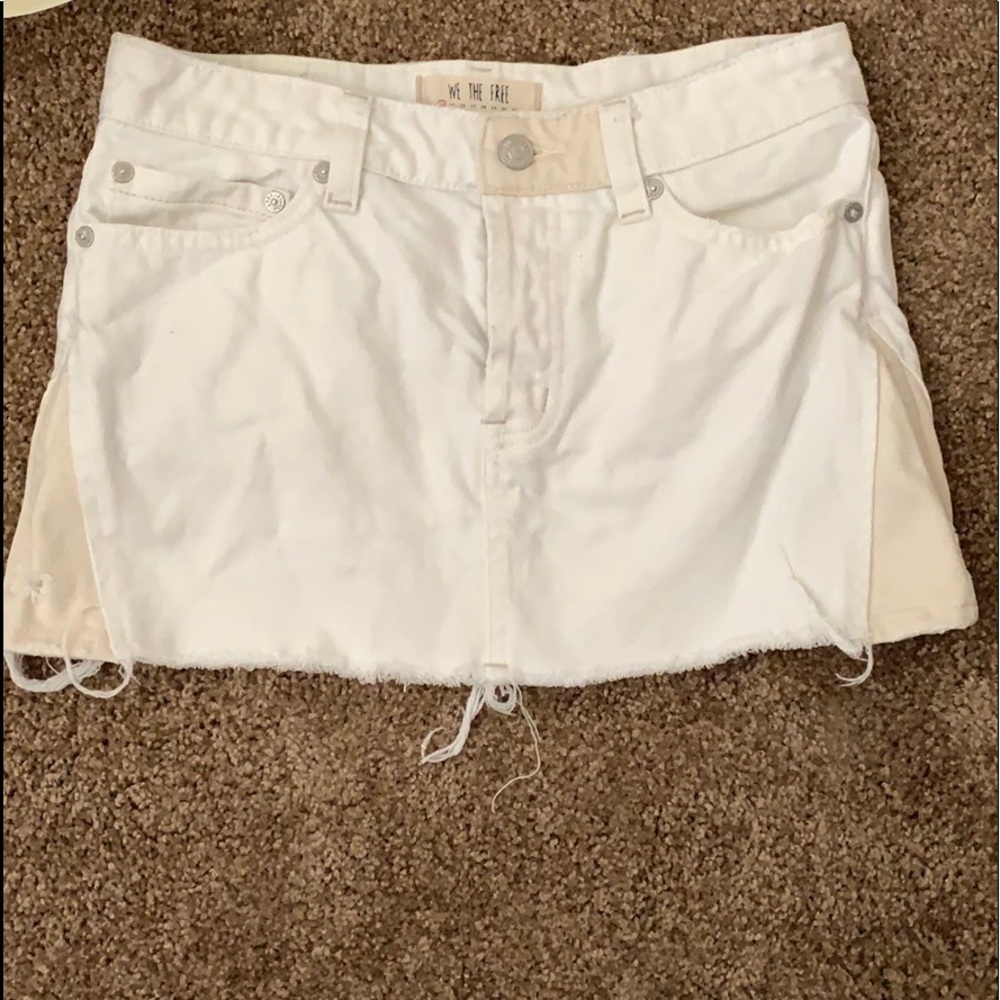 White denim mini skirt free people